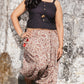 Hand Block Kalamkari Flower Print Harem With Crop Top